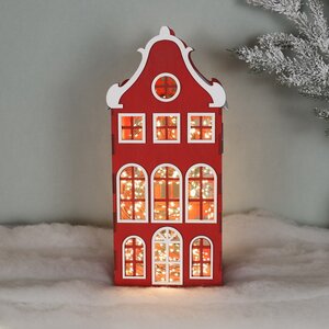 Домик с подсветкой Амстердам 37 см красный Christmas Apple фото 2