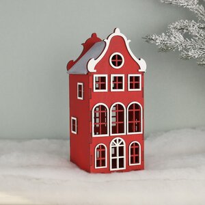 Домик с подсветкой Амстердам 27 см красный Christmas Apple фото 5