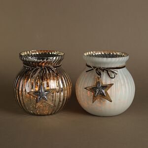 Стеклянный подсвечник Гельфия 16 см дымчатый Boltze (Больтце) фото 6