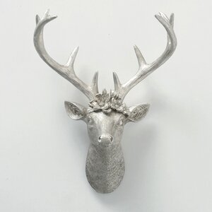 Настенный декор Голова серебряного оленя Викториано 32*25 см Boltze фото 2