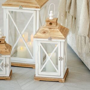 Набор деревянных подсвечников-фонарей Квентин 33-69 см, 3 шт Boltze фото 2