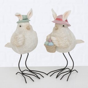 Набор декоративных фигурок Птички Лесандро и Примула в кроличьих шляпках 17 см, 2 шт Boltze фото 1