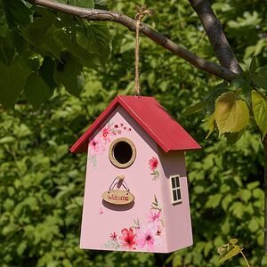 Садовое украшение Скворечник Рочестер 21*15 см розовый Boltze фото 1