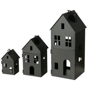 Набор подсвечников-домиков Витхолл 13-35 см черный, 3 шт Boltze (Больтце) фото 7