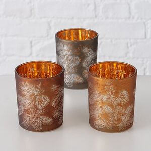 Набор стеклянных подсвечников Campane Pigne 8-10 см, 2 шт Boltze фото 6