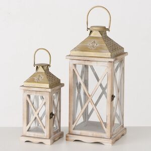 Набор деревянных подсвечников-фонарей Stafford 35-50 см, 2 шт Boltze фото 7