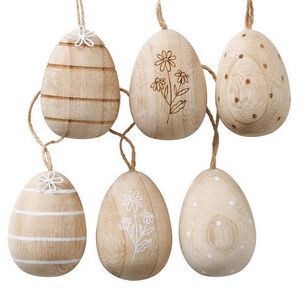 Пасхальные украшения Яйца Монтклар 7 см, 6 шт, дерево, подвеска Boltze фото 11