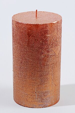 Декоративная свеча Металлик Гранд 180*68 мм оранжевая Kaemingk фото 1