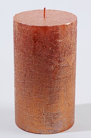 Декоративная свеча Металлик Миди 70*68 мм оранжевая Kaemingk фото 1