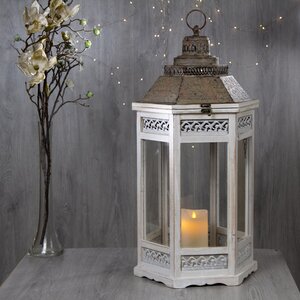 Деревянный подсвечник фонарь Камондо 70*33 см белый Noel Collection (Katherine’s Style) фото 2