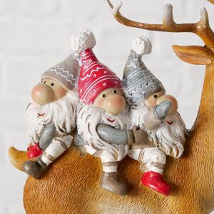 Декоративная фигурка Олень Стабби с гномами 16 см Boltze фото 2