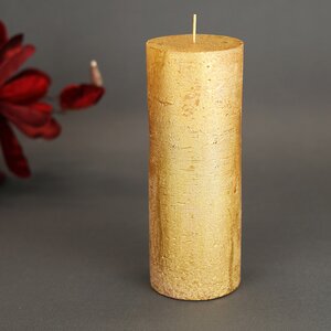 Декоративная свеча Металлик Гранд 180*68 мм золотая Kaemingk фото 1