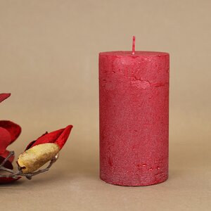 Декоративная свеча Металлик Макси 120*68 мм красная Kaemingk фото 2