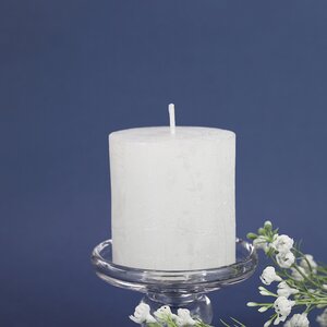 Декоративная свеча Металлик Миди 70*68 мм белая Kaemingk фото 1