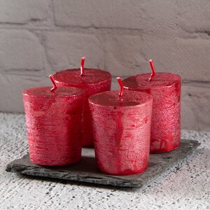 Чайная свеча Металлик красная 4 шт Kaemingk фото 1