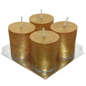 Чайная свеча Металлик золотая 4 шт Kaemingk фото 2