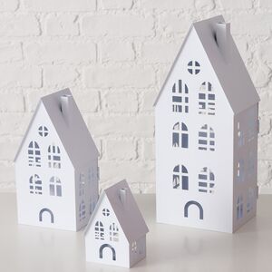 Набор подсвечников - домиков Belfast 13-38 см белый, 3 шт Boltze фото 3