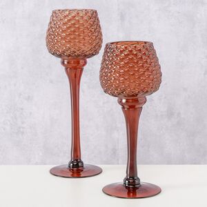 Набор стеклянных подсвечников-бокалов Atono 26 см, 2 шт Boltze фото 3