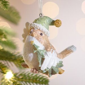 Елочная игрушка Птичка Ману с елочкой 8 см Boltze (Больтце) фото 3