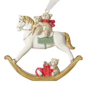 Елочная игрушка Лошадка - качалка Томми с мишками 9 см Boltze фото 4