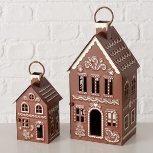 Набор металлических подсвечников - домиков Gingerbread House 9-13 см, 2 шт Boltze фото 2