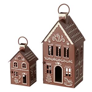 Набор металлических подсвечников - домиков Gingerbread House 9-13 см, 2 шт Boltze фото 7