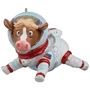 Елочная игрушка Бык Герман - Покоритель Космоса 7 см, подвеска Holiday Classics фото 1