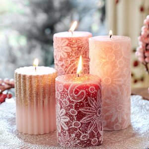 Декоративная свеча Jardin de Flores 15*7 см, розовая Kaemingk фото 3