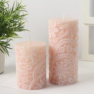 Декоративная свеча Jardin de Flores 15*7 см, розовая Kaemingk фото 2