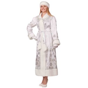 Карнавальный костюм для взрослых Снегурочка Белоснежка, 46 размер
