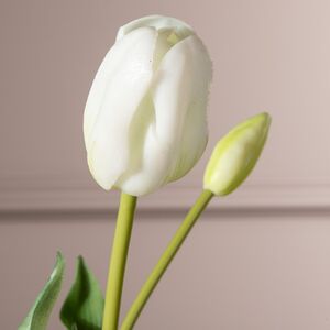 Силиконовые тюльпаны Белый Принц 5 шт, 48 см EDG фото 2
