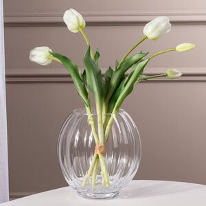 Силиконовые тюльпаны Белый Принц 5 шт, 48 см EDG фото 5