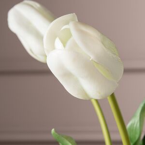 Силиконовые тюльпаны Белый Принц 5 шт, 48 см EDG фото 4