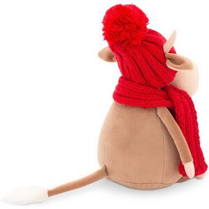 Мягкая игрушка Бычок Яшка 20 см в красном шарфике и шапочке Orange Toys фото 3