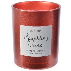 Ароматическая свеча в стакане Sparkling Time - Christmas Punch 8.5 см красная Kaemingk фото 2