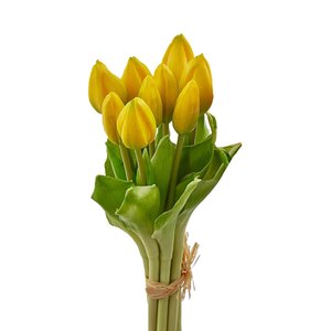 Силиконовые тюльпаны Hidalgo 9 шт, 29 см желтые EDG фото 3