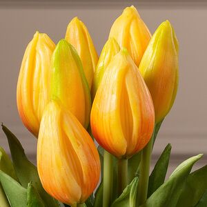 Силиконовые тюльпаны Идальго 9 шт, 29 см оранжевые EDG фото 3