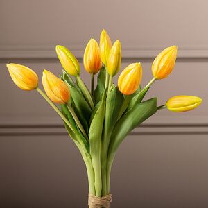 Силиконовые тюльпаны Идальго 9 шт, 29 см оранжевые EDG фото 2