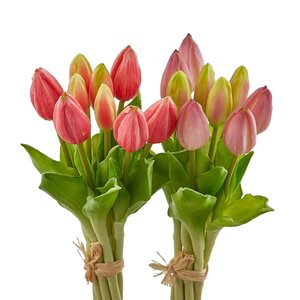 Силиконовые тюльпаны Hidalgo 9 шт, 29 см розовые EDG фото 5