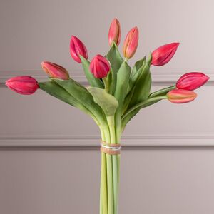 Силиконовые тюльпаны Hidalgo 9 шт, 29 см темно-розовые EDG фото 3