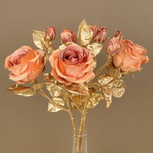 Искусственная роза Золото Кальяри 50 см персиковая EDG фото 3
