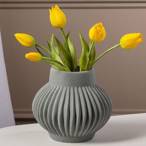 Силиконовые цветы Тюльпаны Паратео 5 шт, 26 см желтые EDG фото 4