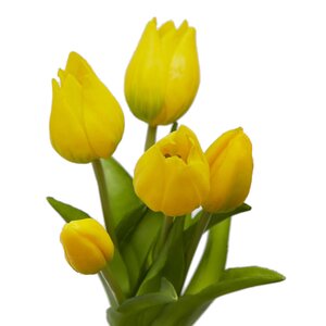 Силиконовые цветы Тюльпаны Parateo 5 шт, 26 см желтые EDG фото 5