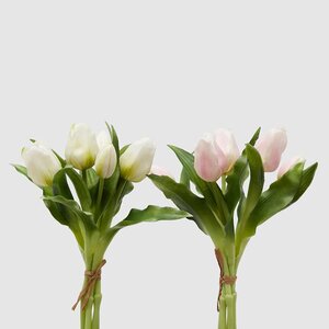 Силиконовые цветы Тюльпаны Piccola Ragazza 5 шт, 28 см белые EDG фото 8