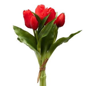 Силиконовые цветы Тюльпаны Piccola Ragazza 5 шт, 28 см красные EDG фото 4