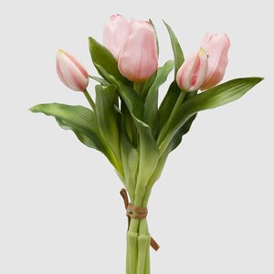 Силиконовые цветы Тюльпаны Piccola Ragazza 5 шт, 28 см светло-розовые EDG фото 4