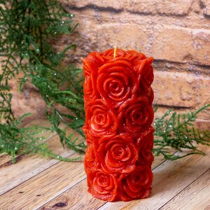 Декоративная свеча Розабелла 14*7 см красная Kaemingk фото 1