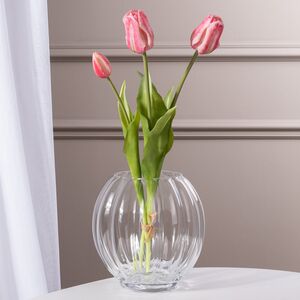 Силиконовые тюльпаны Влюблённое Сердце 3 шт, 48 см нежно-розовые EDG (ЭДГ) фото 4