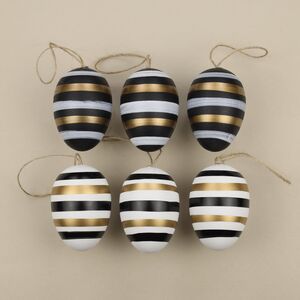 Пасхальные подвески Яйца - Glamorous Stripes 6 см, 6 шт Breitner фото 2