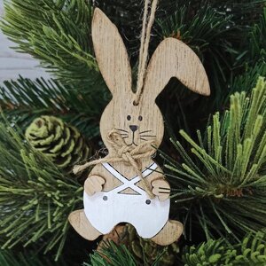 Деревянная елочная игрушка Кролик Урвин 12 см, подвеска Breitner фото 1